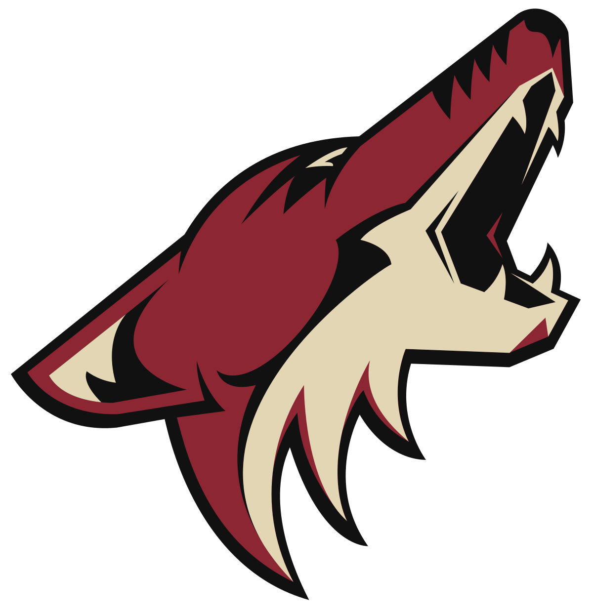 Arizona Coyotes left winger Bokondki Imama, bottom, and Minnesota